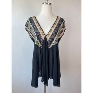 Free People We Are Golden Tunic Top Boho size Medium
